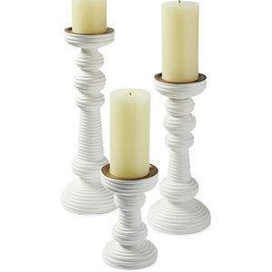 Serena and Lily Carmel Rattan Candlestick Holders